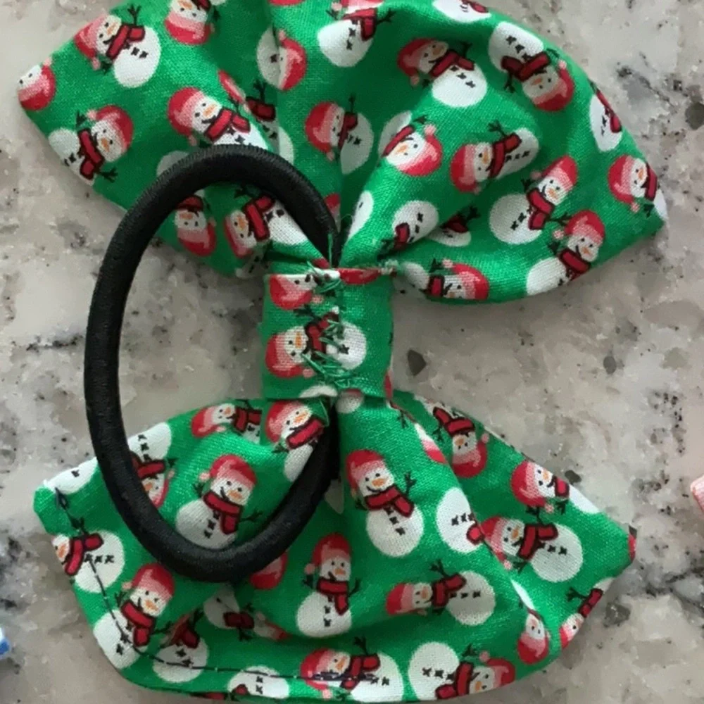 Three Pack of Handmade Patterned Bow Hair Ties